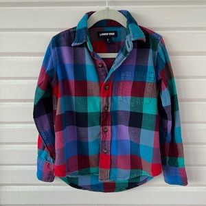 Lands’ End Multicolor Flannel Kid’s Shirt